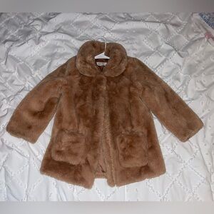 H&M Kids Faux Fur Pea Coat - Tan